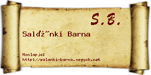 Salánki Barna névjegykártya